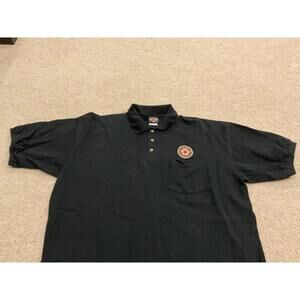 Harley Davidson Polo Shirt Mens 2XL  XXL Black  Motorcycle Made USA